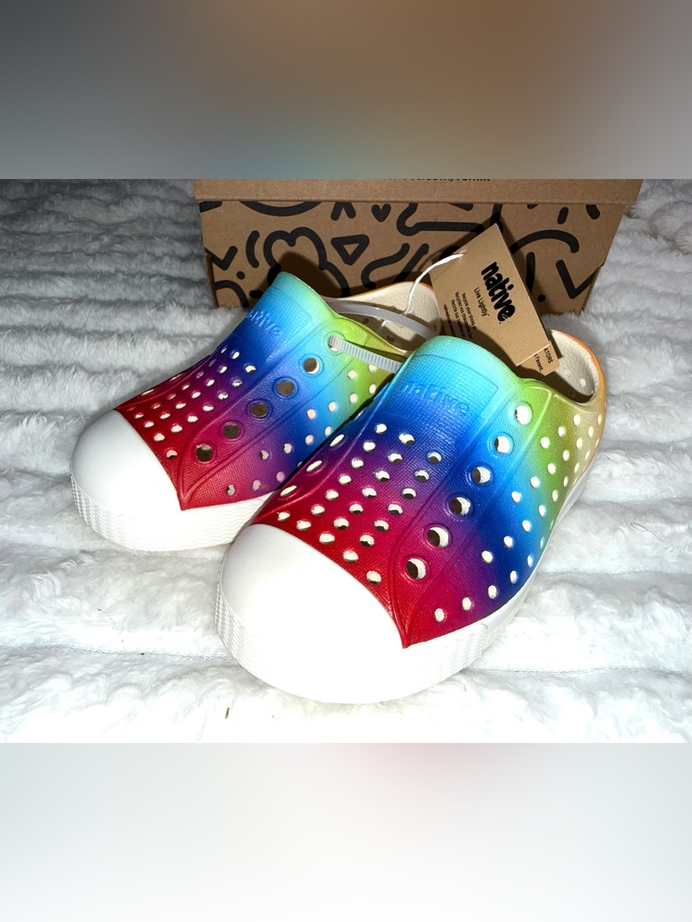 Native Shoes Jefferson Rainbow Ombre Slip-On Clogs Kids Size Toddler C6, NIB